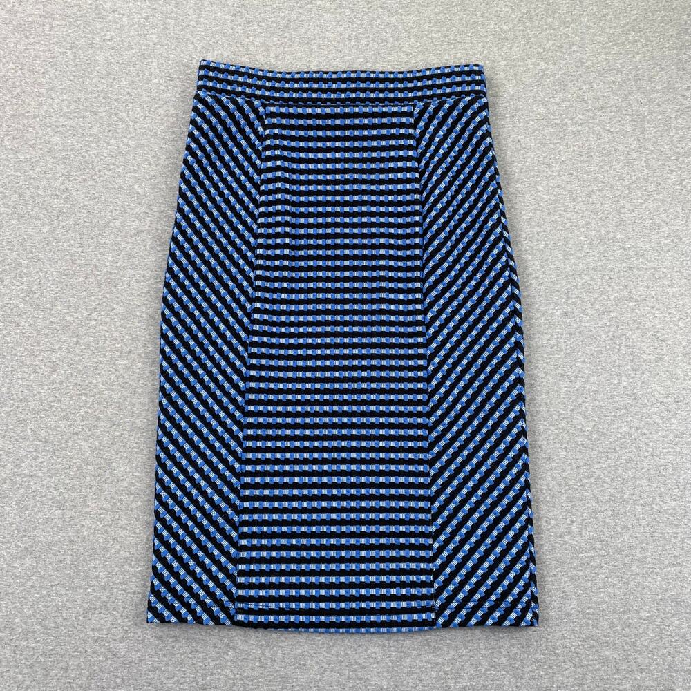 Anthropologie Maeve Skirt XS Blue Black Textured Knit Indigo High Waist Pencil
